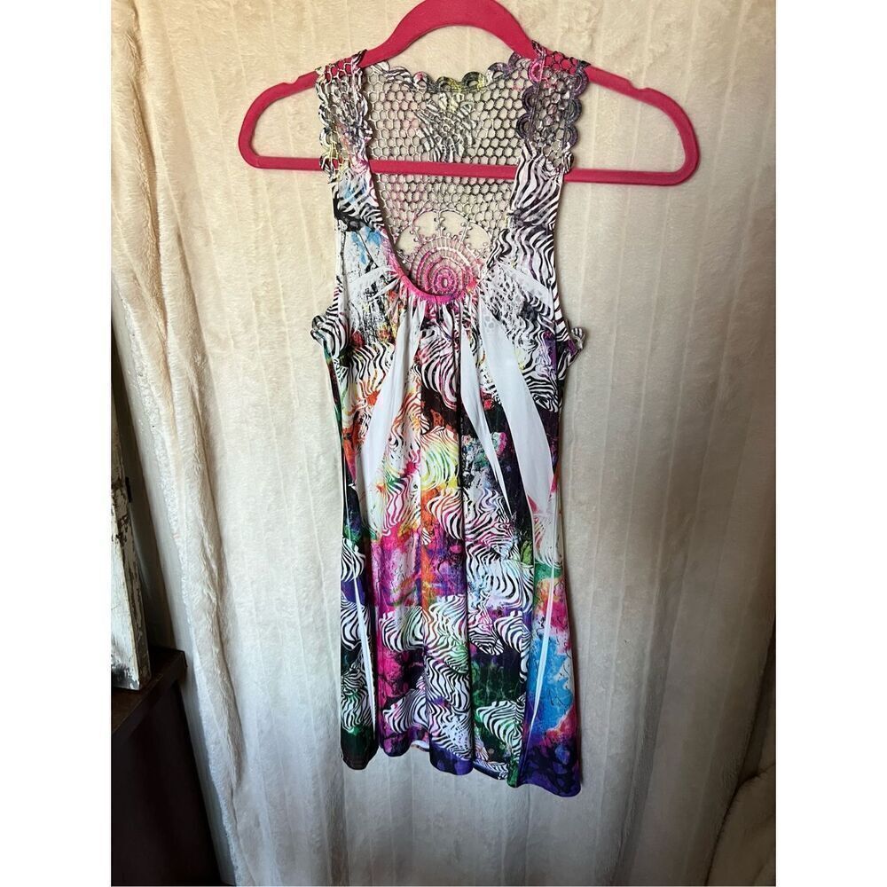 Miss Match Multicolored Patterned Tank Top Dress Woman’s Size Small